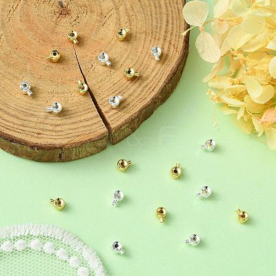 20Pcs 2 Colors Brass Crimp Beads KK-CJ0001-92-1