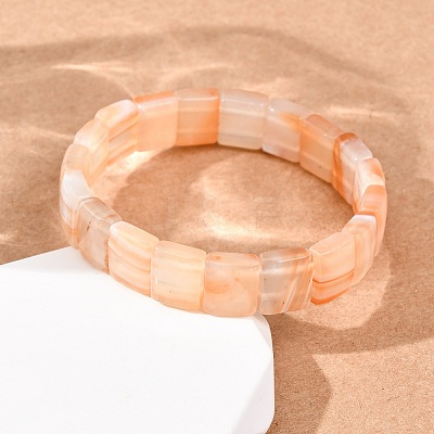 Dyed & Heated Natural Carnelian Faceted Beaded Stretch Bracelets for Women BJEW-K251-08E-1