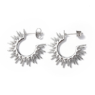 Non-Tarnish 304 Stainless Steel Sun Stud Earrings STAS-B034-13P-1