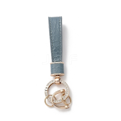 Microfiber & Zinc Alloy & Crystal Rhinestone Keychain KEYC-G062-01A-1