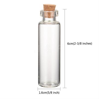 Glass Jar Glass Bottle for Bead Containers CON-E008-60x16mm-1
