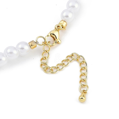 6mm Round ABS Imitation Pearl Beaded Necklaces NJEW-P317-12D-G-1