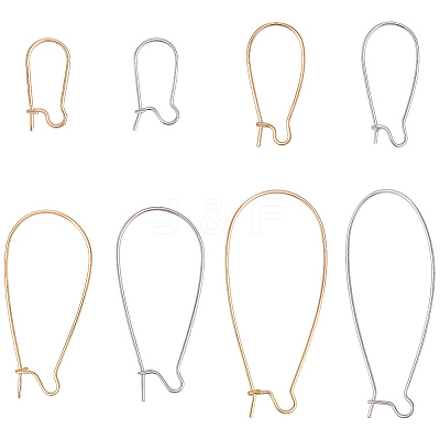 80Pcs 8 Styles Brass Hoop Earring Findings FIND-BBC0004-67-1