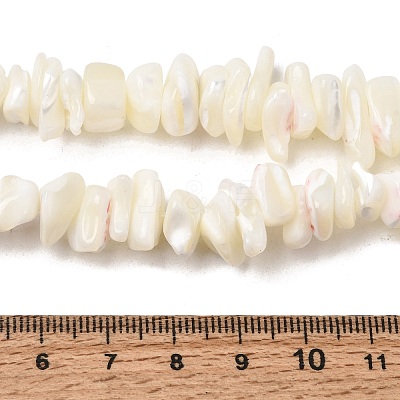 Natural White Mother of Pearl Shell Chip Bead Strands G-M205-63-1