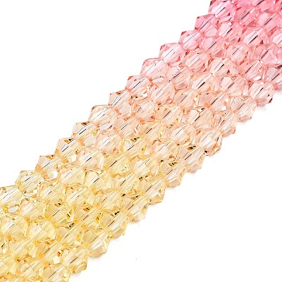 Gradient Color Baking Paint Glass Bead Strands DGLA-A039-T6mm-A02-1