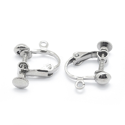 Brass Screw On Clip-on Earring Findings KK-L164-01P-1