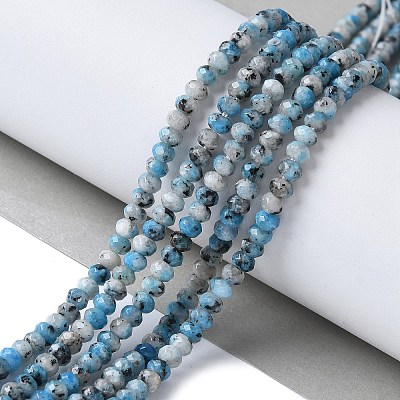 Dyed Natural Sesame Jasper Rondelle Beads Strands G-E316-2x4mm-A01-1