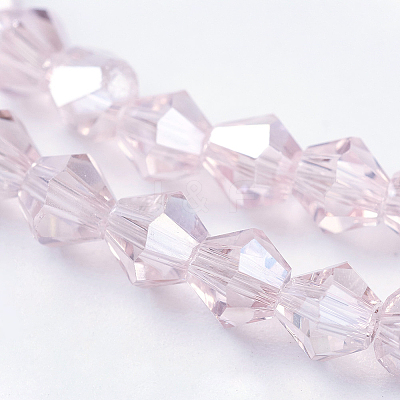 Transparent Electroplate Glass Beads Strands EGLA-S056-4mm-17-1