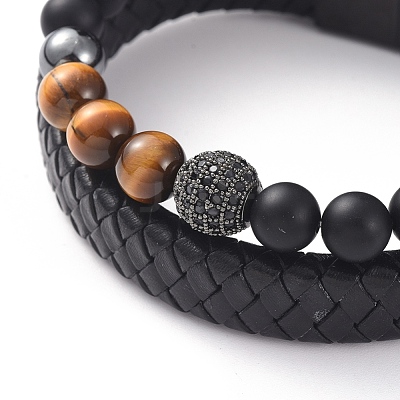 Unisex Stackable Bracelets Sets BJEW-JB04896-03-1