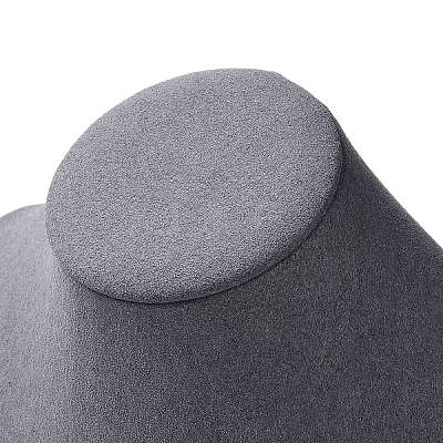 Velvet Bust Necklace Display Stands with Wooden Base ODIS-Q041-02C-02-1