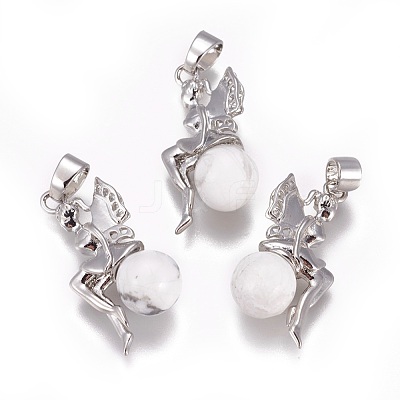 Natural Howlite Pendants G-L512-E07-1