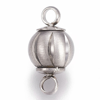304 Stainless Steel Magnetic Clasps with Loops STAS-O114-083MP-1
