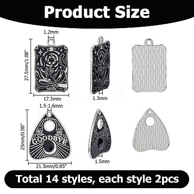 28Pcs 14 Styles Alloy Enamel Pendants ENAM-HS0001-12-1