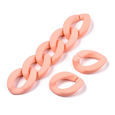 Opaque Spray Painted Acrylic Linking Rings X-OACR-S036-001A-I13-1