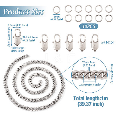DIY Chain Bracelet Necklace Making Kit DIY-YS0001-71-1