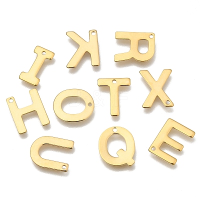 304 Stainless Steel Letter Charms STAS-P141-1