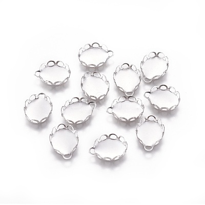 Tarnish Resistant 316 Surgical Stainless Steel Lace Edge Bezel Cups STAS-I118-10P-1