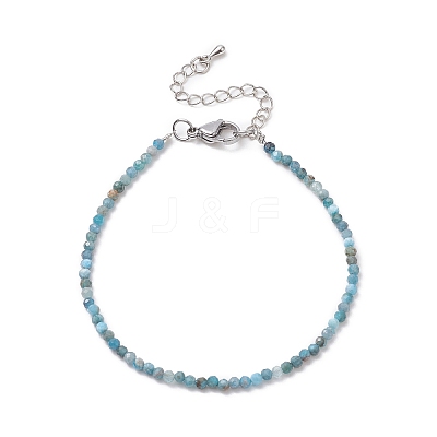 Natural Apatite Round Beaded Bracelets BJEW-JB09390-01-1