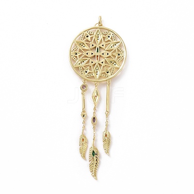 Brass Micro Pave Cubic Zirconia Pendants KK-E068-VF023-1