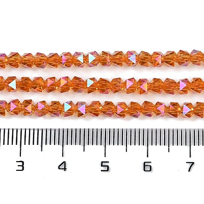 Electroplate Glass Beads Strands GLAA-Q105-02F-1