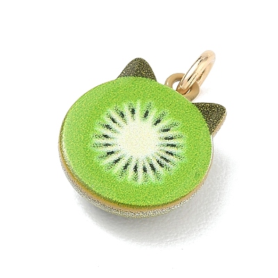 Animal Theme Brass Enamel Pendants KK-CBAE20A-02D-G-1