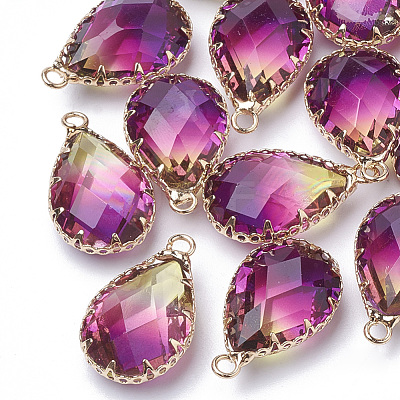 K9 Glass Imitation Tourmaline Pendants GLAA-Q069-02D-1