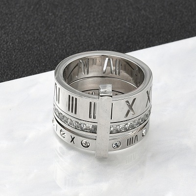 304 Stainless Steel Cubic Zirconia Finger Rings for Women Men RJEW-F189-06P-1