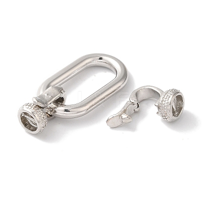 Rectangle Rack Plating Brass Fold Over Clasps KK-A225-01B-P-1
