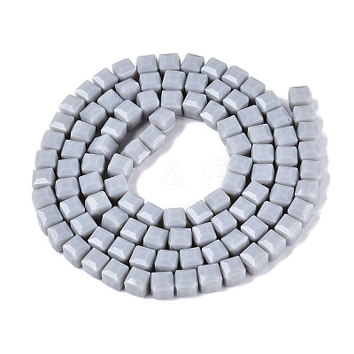 Opaque Glass Beads Strands GLAA-R041-8x8mm-C07-1