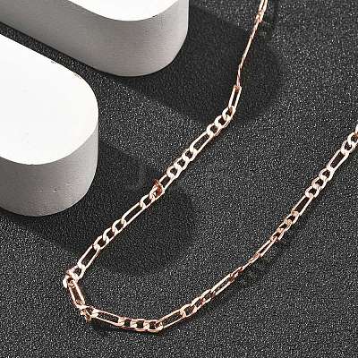 Brass Figaro Chains Necklaces for Women NJEW-D302-29RG-1