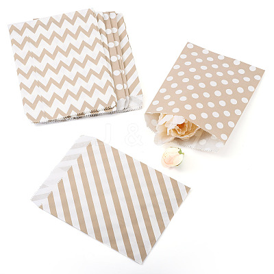 45Pcs 3 Styles Rectangle Kraft Paper Bags CARB-TA0001-14B-1