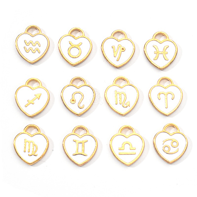 Light Gold Plated Alloy Enamel Pendants ENAM-R055-05A-1