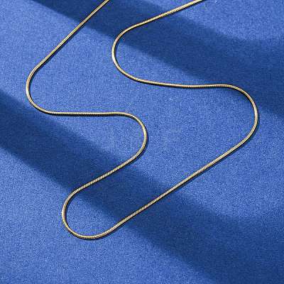 1MM 304 Stainless Steel Round Snake Chain Necklaces NJEW-T016-27G-1