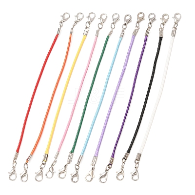 Braided Round Waxed Polyester Cord with Double Iron Lobster Claw Clasps FB-CBAA2E5-01-1