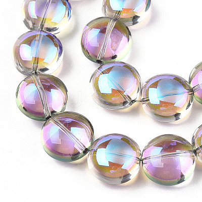 Transparent Electroplate Glass Bead Strands EGLA-P049-01A-HR01-1