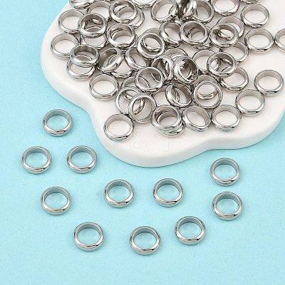 Tarnish Resistant Ring 304 Stainless Steel Spacer Beads STAS-N020-11-7mm-1