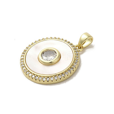 Brass Micro Pave Clear Cubic Zirconia Pendants KK-I708-02B-G-1