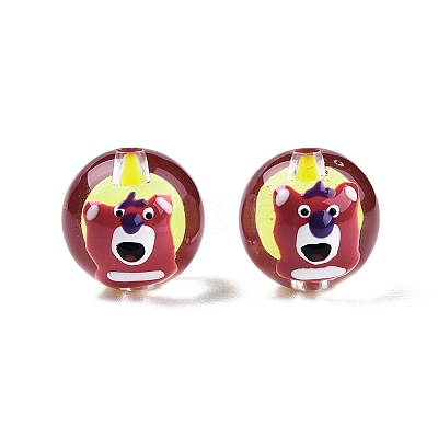 Transparent Acrylic Enamel Beads TACR-G040-01M-1