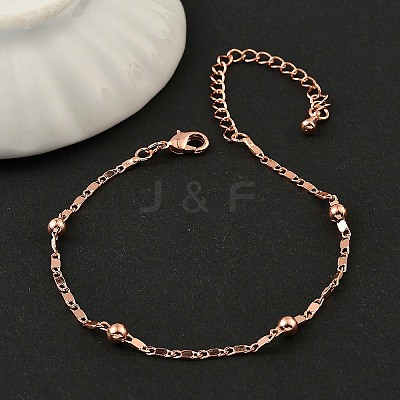 Rack Plating Brass Link Chain Bracelets for Women BJEW-G735-03RG-1