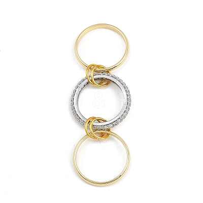 Brass Micro Pave Cubic Zirconia Finger Rings RJEW-D325-01PG-07-1