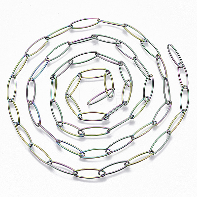 Ion Plating(IP) 304 Stainless Steel Paperclip Chains CHS-S006-JN958-3-1