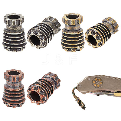 6Pcs 3 Color EDC Brass Knife String Pendant Light Parachute String Tool KK-NB0002-90-1