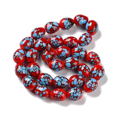 Handmade Lampwork Beads Strands LAMP-Q036-08D-1