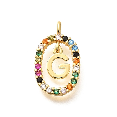 Brass Micro Pave Cubic Zirconia Pendants ZIRC-P123-01G-G02-1