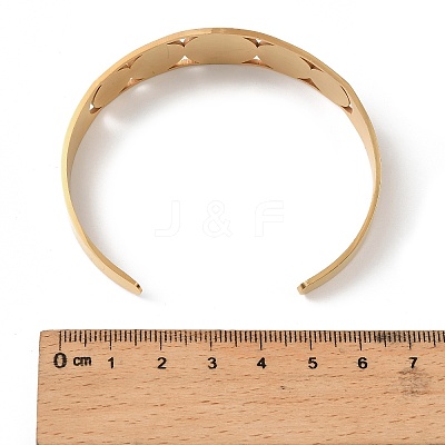 201 Stainless Steel Cuff Bangles for Women LS-BJEW-F507-04G-1