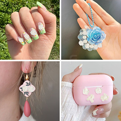 200Pcs Flower & Butterfly Resin Cabochons CRES-TA0001-89H-1