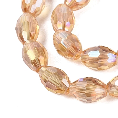 Electroplate Transparent Glass Beads Strands GL-N002-01A-A07-1