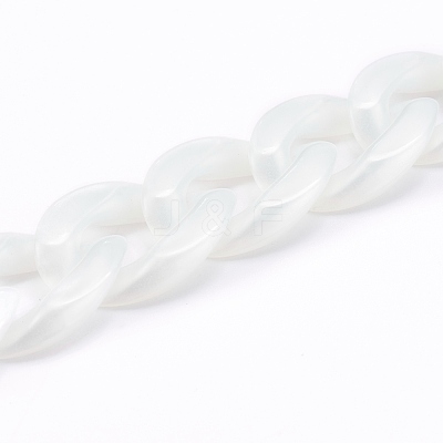 Handmade Opaque Acrylic Curb Chains X-AJEW-JB00925-05-1