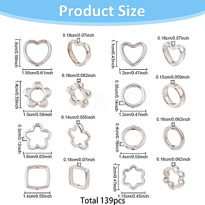 139Pcs 8 Styles CCB Plastic Beads Frames CCB-YW0001-73-1