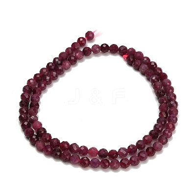 Natural Red Tourmaline Beads Strands GG-CBA77FB-B01-4mm-A-1